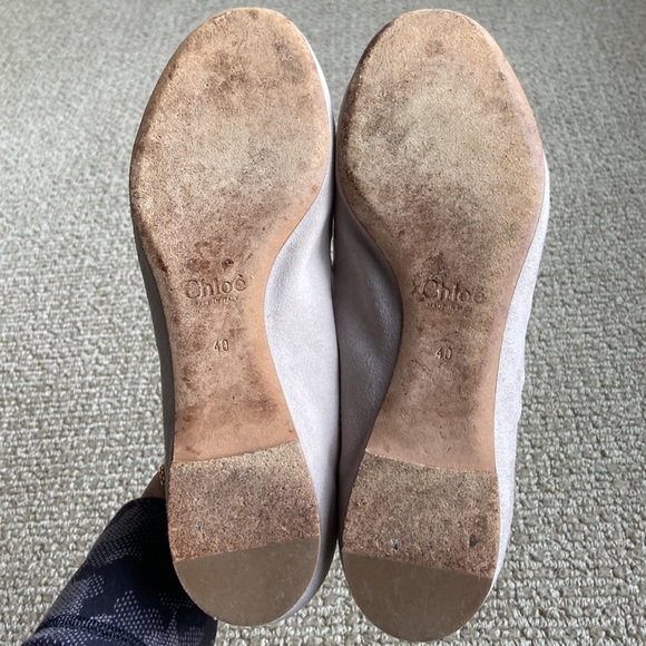 Chloe Lauren ballet flats shoes in pale gray suede - Picture 6 of 6